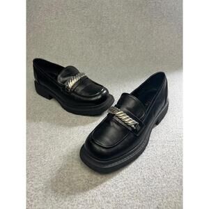 Y2K 90S Torgeis Loafer Slip On Chunky Shoes platform Womens 8.5 Retro Black